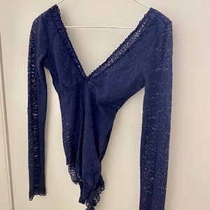 Aerie bodysuit blue lace